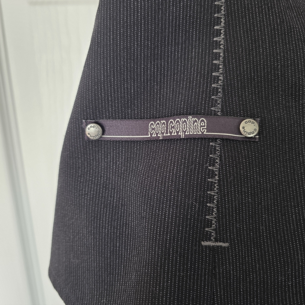 Womens Cop. Copine Vest Shirt Size 42  Futuristic Avant Garde Black, Gray Pinstr - Picture 6 of 12